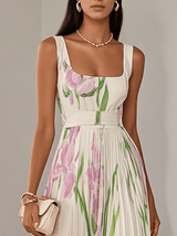 Eliana | Women's Floral Chiffon Pleated Party Maxi Dress — view 3