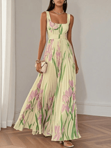 Eliana | Women's Floral Chiffon Pleated Party Maxi Dress — view 6