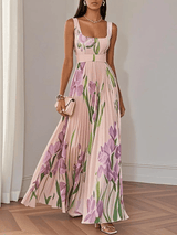Eliana | Women's Floral Chiffon Pleated Party Maxi Dress — view 7