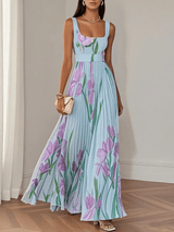 Eliana | Women's Floral Chiffon Pleated Party Maxi Dress — view 5