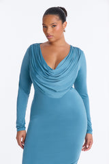 Women's Midi Dress — Long Sleeve | Yvezi — 18