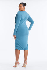 Women's Midi Dress — Long Sleeve | Yvezi — 20