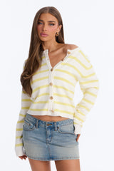 Women's Striped Viscose Cardigan | Yvezi — 7