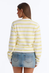 Women's Striped Viscose Cardigan | Yvezi — 10