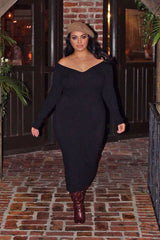Women's Viscose Dress — Long Sleeve, Ribbed | Yvezi — 11