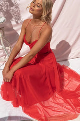 Lucienne | Women's Corset Tulle Party Midi Dress — view 11