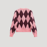 Women's Cropped Argyle Knit Cardigan — view 2