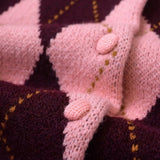 Women's Cropped Argyle Knit Cardigan — view 6
