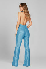 Sidonie | Women's Sequin Halter Wide-Leg Jumpsuit – Christmas Party & Evening — view 2
