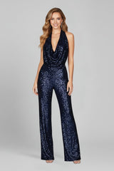 Sidonie | Women's Sequin Halter Wide-Leg Jumpsuit – Christmas Party & Evening — view 11
