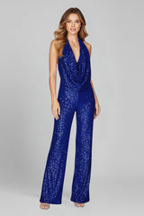 Sidonie | Women's Sequin Halter Wide-Leg Jumpsuit – Christmas Party & Evening — view 7