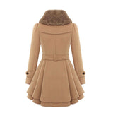 Celeste | Women’s Faux Fur Collar Belted Wool-Blend Jacket — view 2