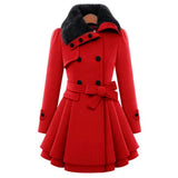 Celeste | Women’s Faux Fur Collar Belted Wool-Blend Jacket — view 3