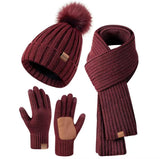 Ursula | Women's Hat, Scarf & Gloves Set – Knitted 3-Piece Winter Gift Set — view 13