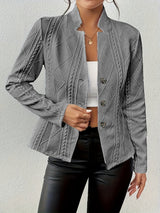 Marlowe | Women's Fitted Tailored Button-Front Blazer — view 5