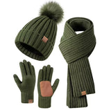 Ursula | Women's Hat, Scarf & Gloves Set – Knitted 3-Piece Winter Gift Set — view 12