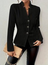 Marlowe | Women's Fitted Tailored Button-Front Blazer — view 4