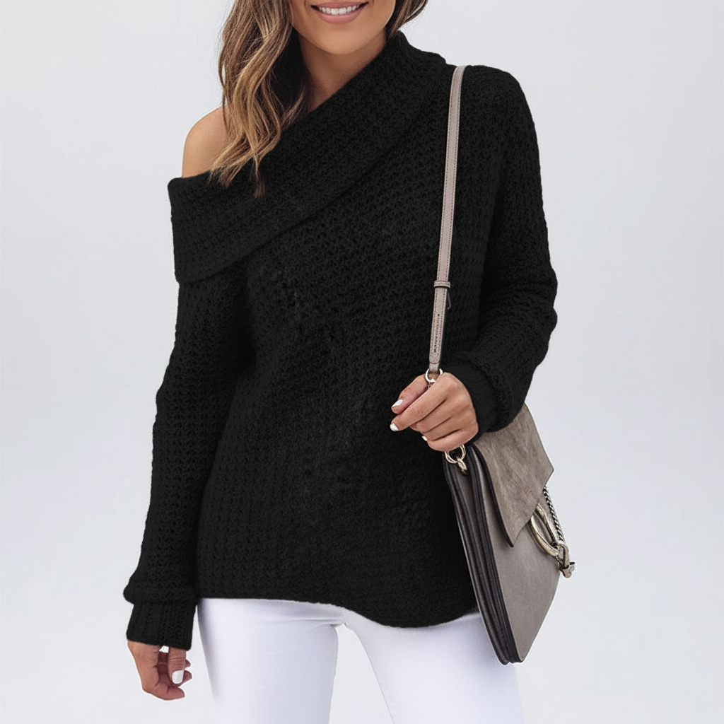 Seren | Off-Shoulder Merino Wool Jumper — view 2