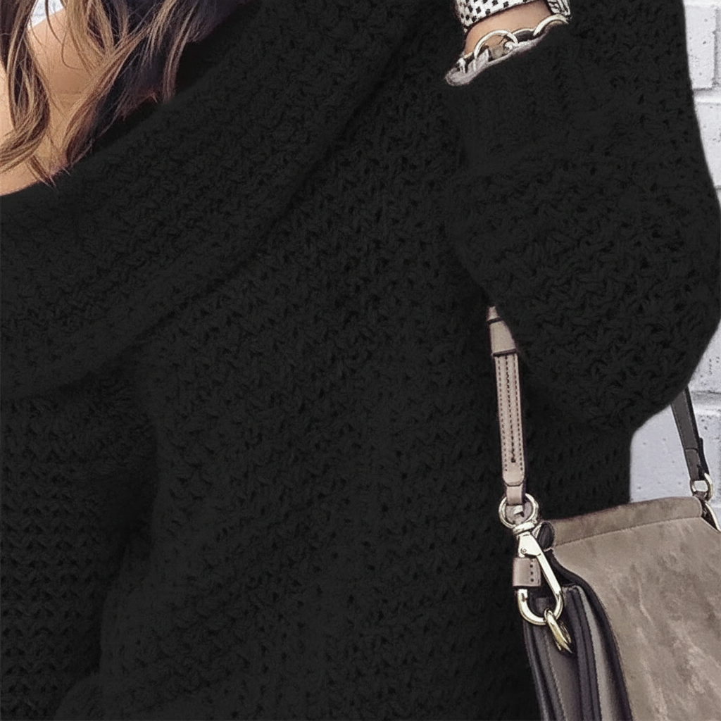 Seren | Off-Shoulder Merino Wool Jumper — view 3