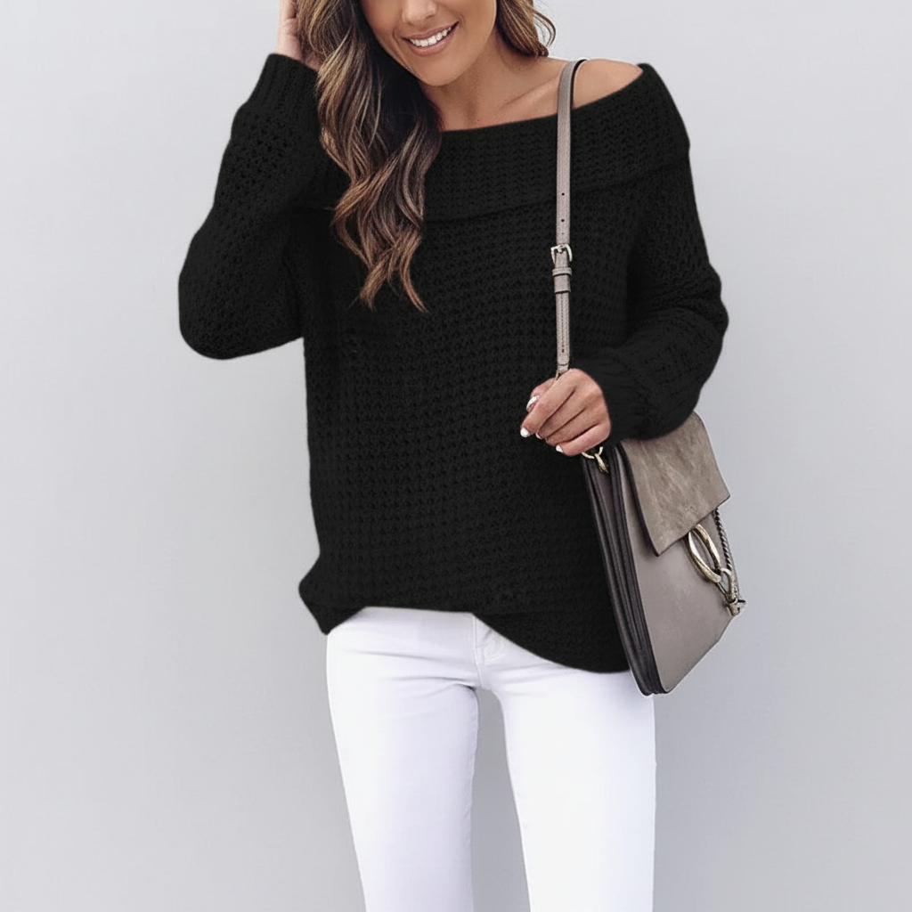 Seren | Off-Shoulder Merino Wool Jumper — view 4