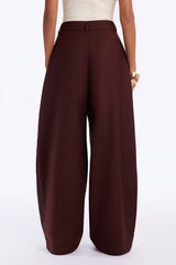 Women's Striped Pleated Pants — Wide Leg | Yvezi — 4