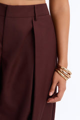 Women's Striped Pleated Pants — Wide Leg | Yvezi — 7