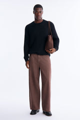 Men's Cable Knit Cotton Sweater — Long Sleeve, Crew Neck | Yvezi — 2