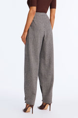 Women's Houndstooth High-Waisted Pants | Yvezi — 4