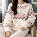 Hermione | Women's Fair Isle Knit Jumper with Balloon Sleeves — view 3