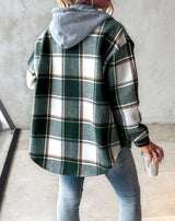 Romilly | Women's Hooded Check Relaxed-Fit Flannel Shacket — view 2