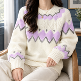 Hermione | Women's Fair Isle Knit Jumper with Balloon Sleeves — view 5