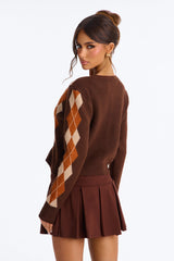 Women's Argyle Sweater — Crew Neck | Yvezi — 4