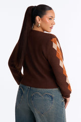 Women's Argyle Sweater — Crew Neck | Yvezi — 8