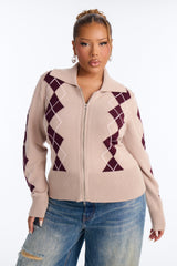 Women's Argyle Cardigan | Yvezi — 4