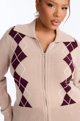 Women's Argyle Cardigan | Yvezi — 6