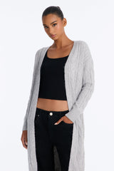 Women's Cable Knit Long Sleeve Cardigan | Yvezi — 2