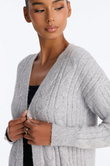 Women's Cable Knit Long Sleeve Cardigan | Yvezi — 3