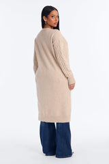 Women's Cable Knit Long Sleeve Cardigan | Yvezi — 8