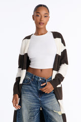 Women's Striped Long Sleeve Cardigan | Yvezi — 5
