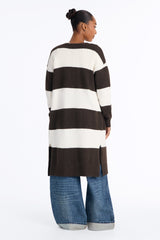 Women's Striped Long Sleeve Cardigan | Yvezi — 7