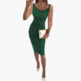 Ophelia | Women's Sparkly Sleeveless Sequin Christmas Party Dress — view 3