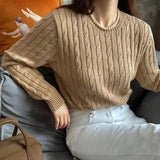 Women's Pure Cotton Cable-Knit Crew-Neck Jumper — view 7
