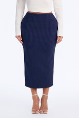 Women's Pinstripe Midi Skirt | Yvezi — 2
