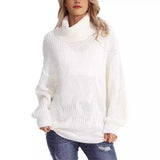 Women's Chunky Cable-Knit Oversized Turtleneck Jumper — view 7