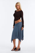Women's Striped Midi Skirt | Yvezi — 1