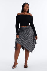Women's Striped Midi Skirt | Yvezi — 9