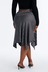Women's Striped Midi Skirt | Yvezi — 11