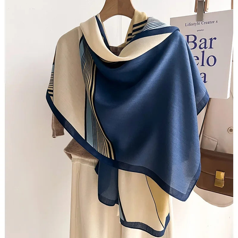 Edith | Women's Oversized Printed Winter Scarf – Soft Wool-Cotton Feel — view 3