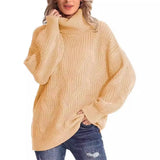 Women's Chunky Cable-Knit Oversized Turtleneck Jumper — view 5