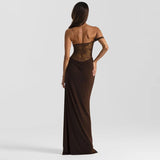 Women's Off-Shoulder Lace Maxi Evening Dress — view 6